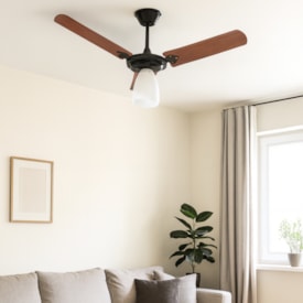 Ventilador De Teto Tron Marbela 3 Pás 127V Mogno e Preto - 51.01-0856