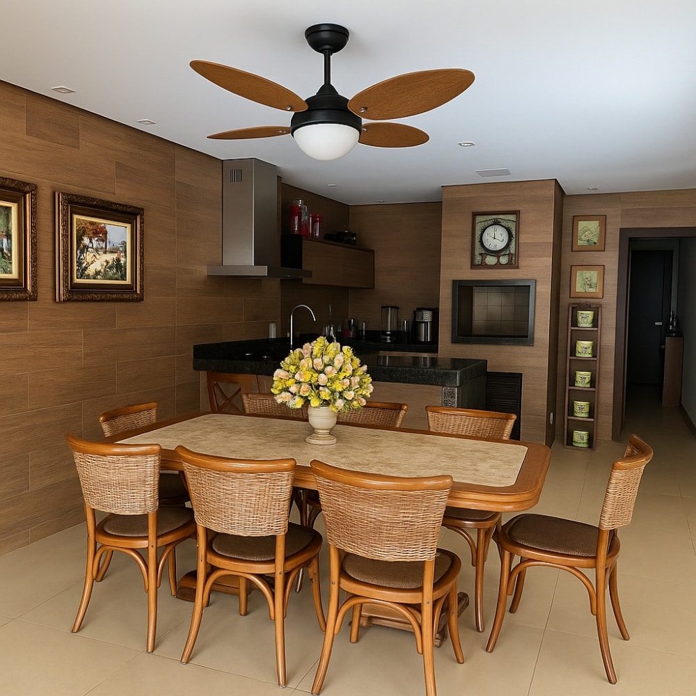 Ventilador de Teto Venti-Delta Jet 4 Pás 127v Preto/Mogno - 264127