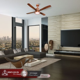 Ventilador de Teto Venti-Delta Vintage LED 4 Pás 127v Cobre - 254115