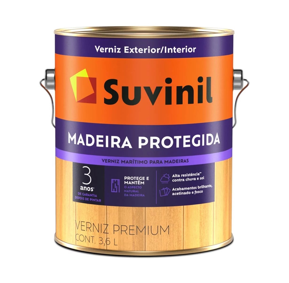 Verniz Marítimo Suvinil Madeira Protegida Brilhante 0,9L - 53391714