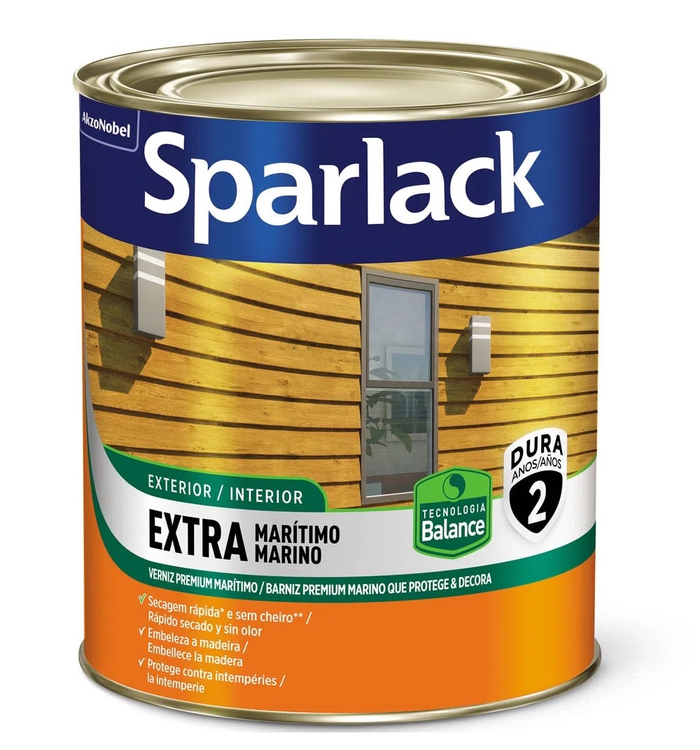 Verniz Sparlack Extra Marítimo Base agua Acetinado Natural 3,6L