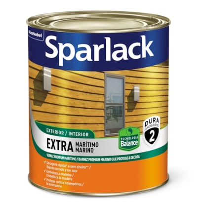 Verniz Sparlack Extra Marítimo Base agua Acetinado Natural 3,6L