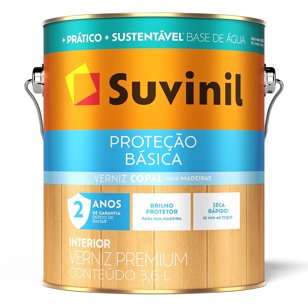 Verniz Suvinil Proteção Básica Transparente Brilho 3,6L