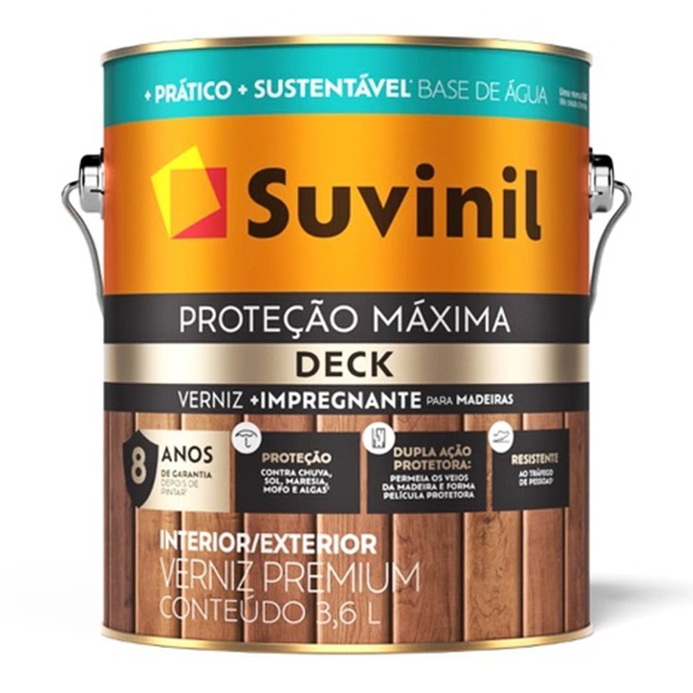 Verniz Suvinil Proteção Máxima Deck Acetinado Imbuia 3,6L